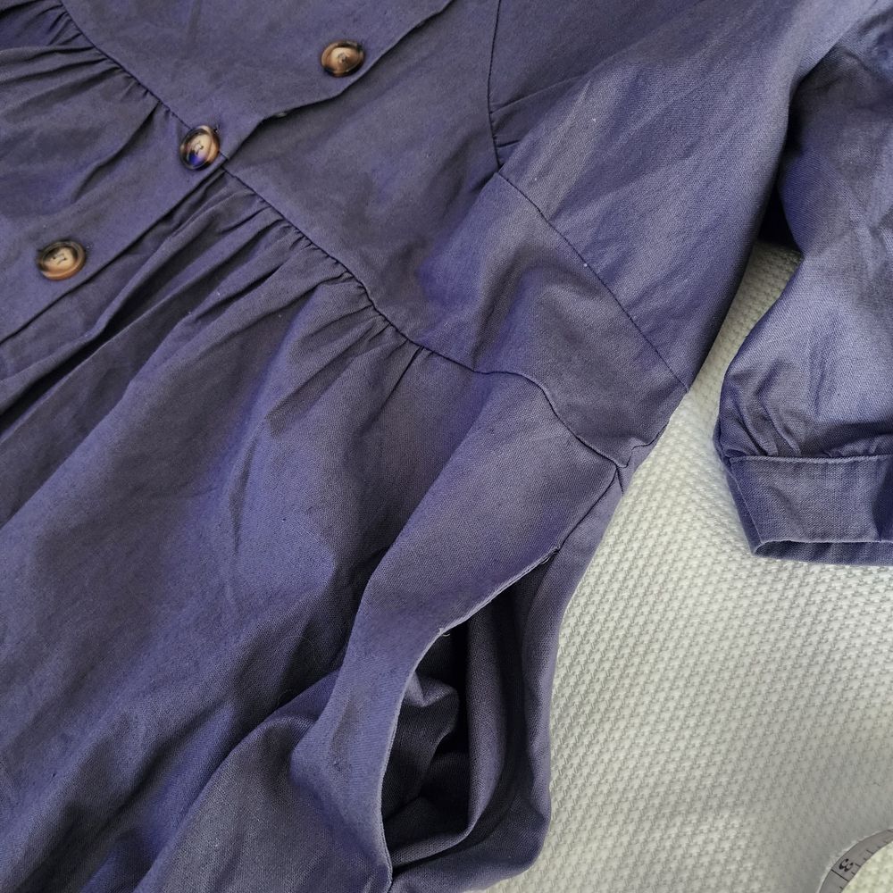 City Chic Sunset Stroll Dusty Lilac Midi Dress with Button Detail - Picture 14 of 16